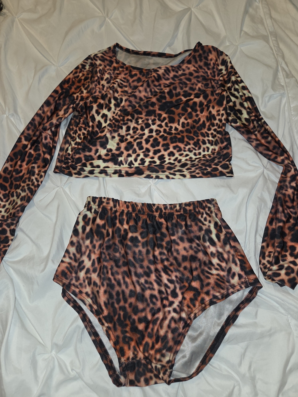 Leopard Print Two-Piece Intimate Set - Brown